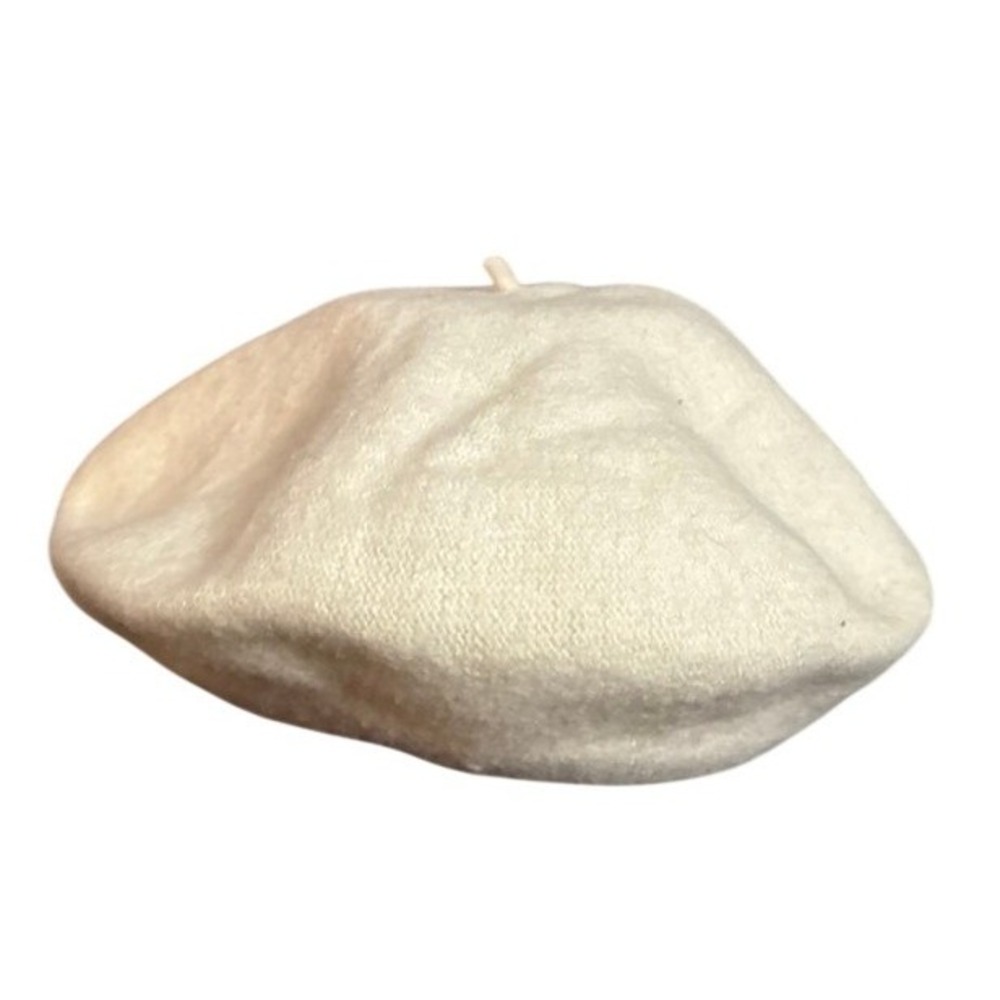 K Accessories Cream Wool Blend Beret Hat Off White French Style 6944329117947